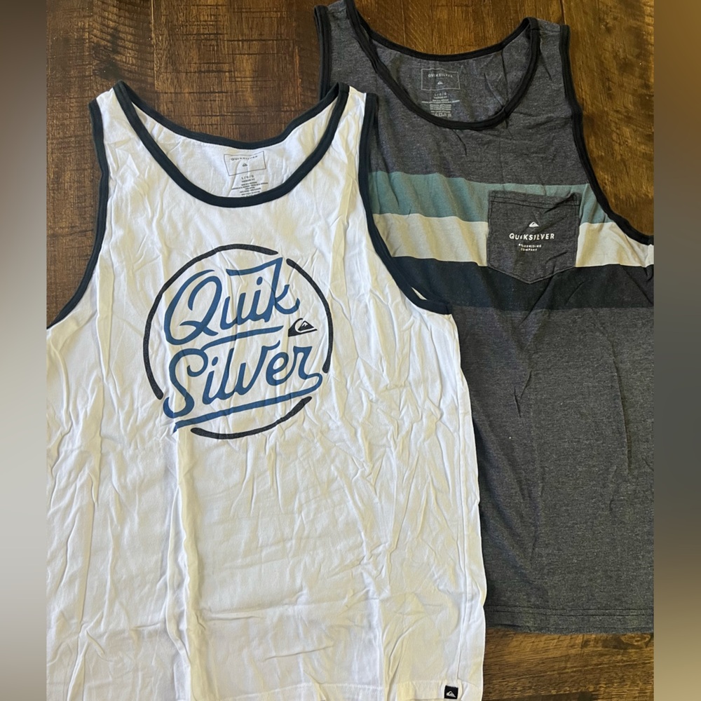 2 Quicksilver tank tops for men L